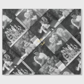 Maak een vintage zwart-wit stijl fotocollage cadeaupapier (Vlak)