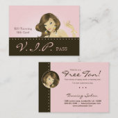 Maak een VIP Club Card voor artiesten Roze vrouw Kortingskaartje (Voorkant / Achterkant)