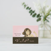 Maak een VIP Club Card voor artiesten Roze vrouw Kortingskaartje (Staand voorkant)