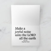 Maak een vreugdevol geluid voor de Heer Psalm 98:4 Feestdagen Kaart (Binnen)
