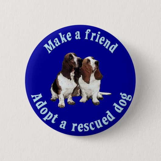 Maak een vriend - Basset Hound Ronde Button 5,7 Cm (Voorkant)