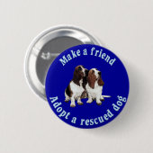Maak een vriend - Basset Hound Ronde Button 5,7 Cm (Voorkant /achterkant)