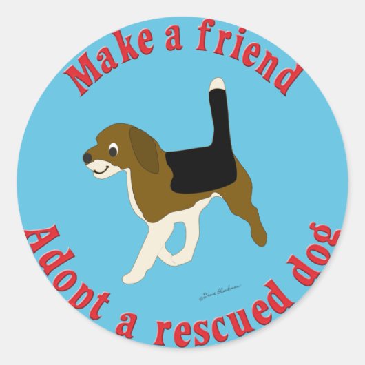 Maak een vriend - Beagle Ronde Sticker (Voorkant)