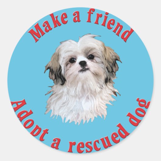 Maak een vriend - Shih Tzu Ronde Sticker (Voorkant)