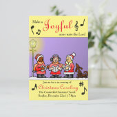 Maak een vrolijk geluid - 3x5 Caroling Uitnodiging (Staand voorkant)