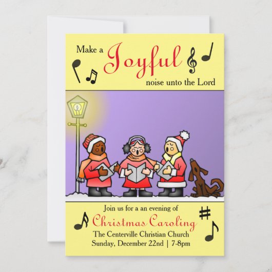 Maak een vrolijk geluid - Caroling Invitation Kaart (Voorkant)