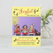 Maak een vrolijk geluid - Caroling Invitation Kaart (Staand voorkant)