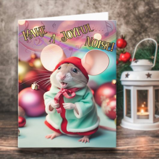 Maak een vrolijk geluid Happy Mouse zingen Christe Feestdagen Kaart