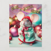 Maak een vrolijk geluid Happy Mouse zingen Christe Feestdagenkaart (Voorkant)
