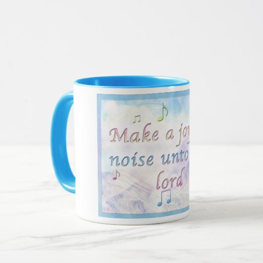 Maak een vrolijk geluid mok (Voorkant links)