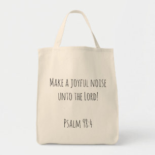 Maak een vrolijk lawaai psalm 98 Christelijk Tote Bag