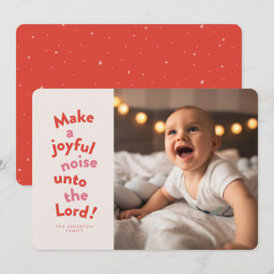 Maak een vrolijke herrie leuk rood religieus Kerst Feestdagenkaart
