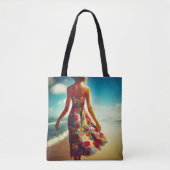 Maak een wandeling op het strand tote bag (Voorkant)