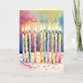 Maak een wens aangepaste tekst verjaardag kaart (Voorkant)