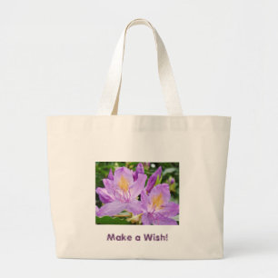 Maak een Wens! Boodschappentas Paarse Rhododedrons Grote Tote Bag