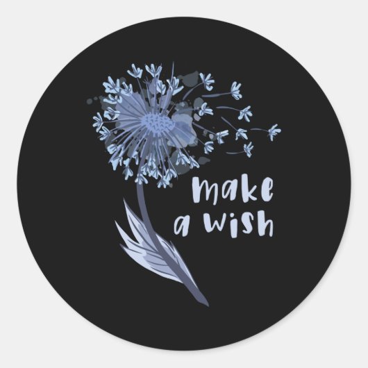 Maak een wens-Dandelion ventilator Ronde Sticker (Voorkant)