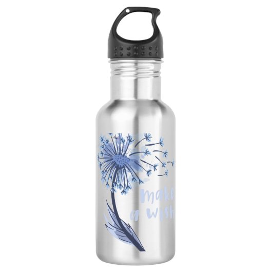 Maak een wens-Dandelion ventilator Waterfles (Voorkant)