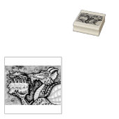 MAAK EEN WENS DRAAK, FANTASIE RUBBER STEMPEL (Gestempeld)