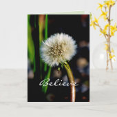 Maak een wens, geloof, paardenbloem, blanco binnen kaart (Gele Bloem)