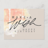 Maak een Wens Gelukkige Verjaardag in Zand Kleur Briefkaart (Voorkant)