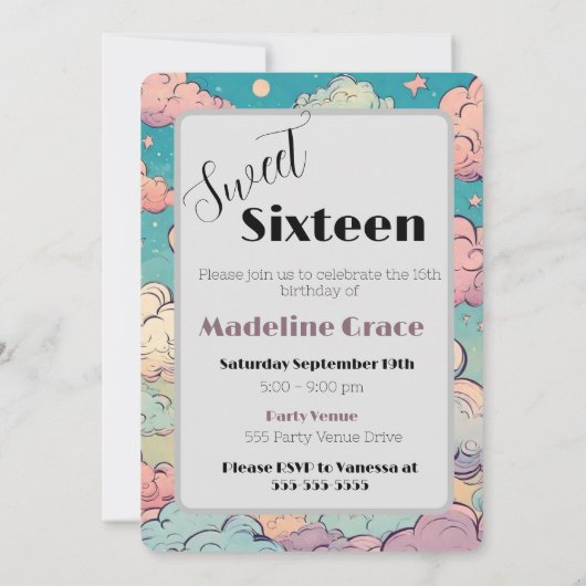 Maak een wens Lief Zestien Verjaardagsfeest Kaart (Achterkant)