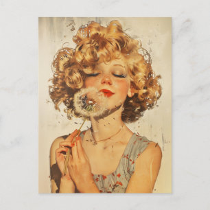 Maak een wens paardenbloem briefkaart