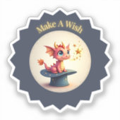 Maak een wens - Schattigee Dragon Sticker (Voorkant)