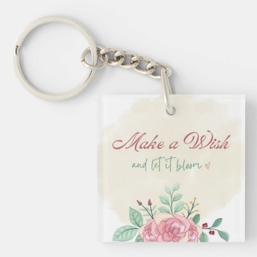 Maak een Wens Sleutelhanger | Bloemig Cute Accesso (Voorkant)