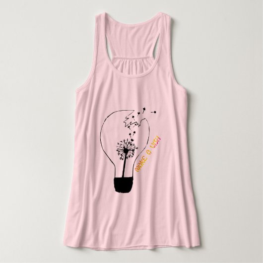 Maak een Wens Tanktop Paardenbloem Bloemen (Design voorkant)