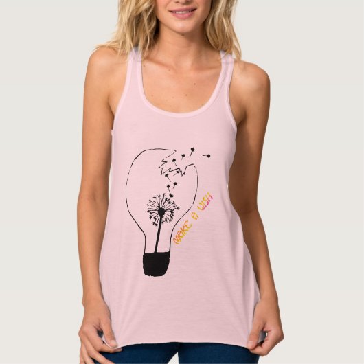 Maak een Wens Tanktop Paardenbloem Bloemen (Voorkant)