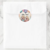 Maak een wens verjaardagsfeestje ronde sticker (Tas)