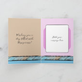 Maak een wens voeg naam roze 40e verjaardag toe kaart (Binnen)