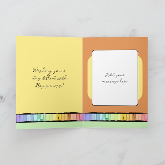 Maak een wens voeg naam toe sinaasappel 50e verjaa kaart (Binnen)