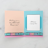 Maak een wens voeg naam turquoise 21st birthday to kaart (Binnen)