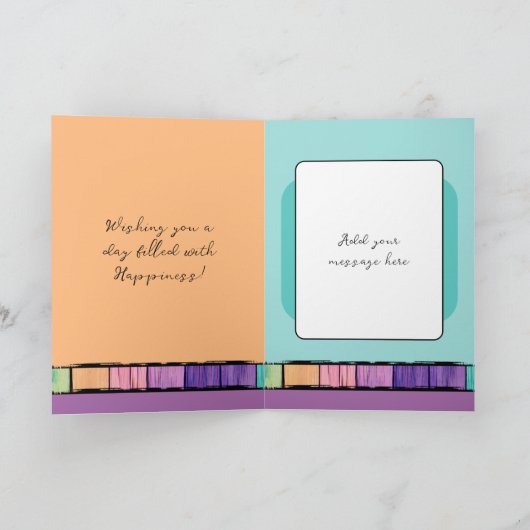 Maak een wens voeg naam turquoise 30e verjaardag t kaart (Binnen)