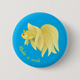 Maak een wens vraag een Gouden Vis! Ronde Button 5,7 Cm