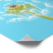 Maak een wenscitaat Dandelion sky blue en white Poster (Hoek)