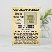 Maak een Westerne Partij Gezochte Kaart van de Uit (Staand voorkant)