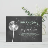 Maak een Wish. 18e uitnodiging om de verjaardag te (Staand voorkant)