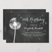 Maak een Wish. 18e uitnodiging om de verjaardag te (Voorkant / Achterkant)