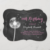 Maak een Wish. 18e uitnodiging van de verjaardag ( (Voorkant / Achterkant)