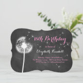 Maak een Wish. 18e uitnodiging van de verjaardag ( (Staand voorkant)