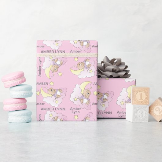 Maak een Wish Baby Girl Cadeaupapier (Baby Shower)