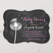 Maak een Wish. baby shower Uitnodiging (roze) (Voorkant / Achterkant)
