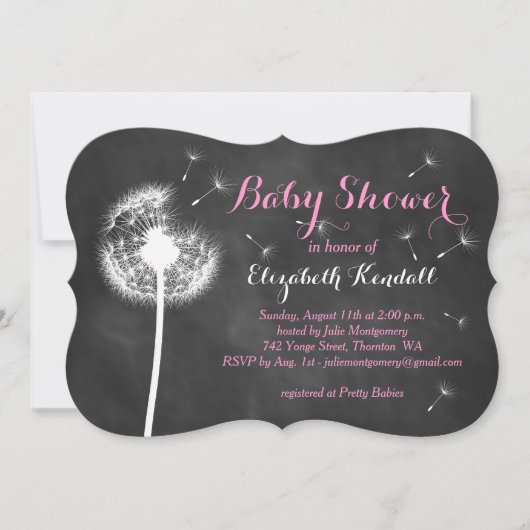 Maak een Wish. baby shower Uitnodiging (roze) (Voorkant)