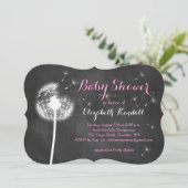 Maak een Wish. baby shower Uitnodiging (roze) (Staand voorkant)