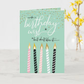 Maak een Wish Birthday Candle Funny Wenskaart Kaart (Gele Bloem)