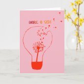 Maak een Wish Birthday Kaart. Abstracte paardebloe Kaart (Gele Bloem)