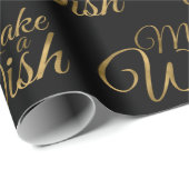 Maak een Wish Black en Gold Birthday Cadeaupapier (Rol Hoek)