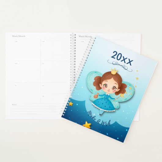 Maak een Wish Blue Fairy Yarly Calendars Planner (Display)